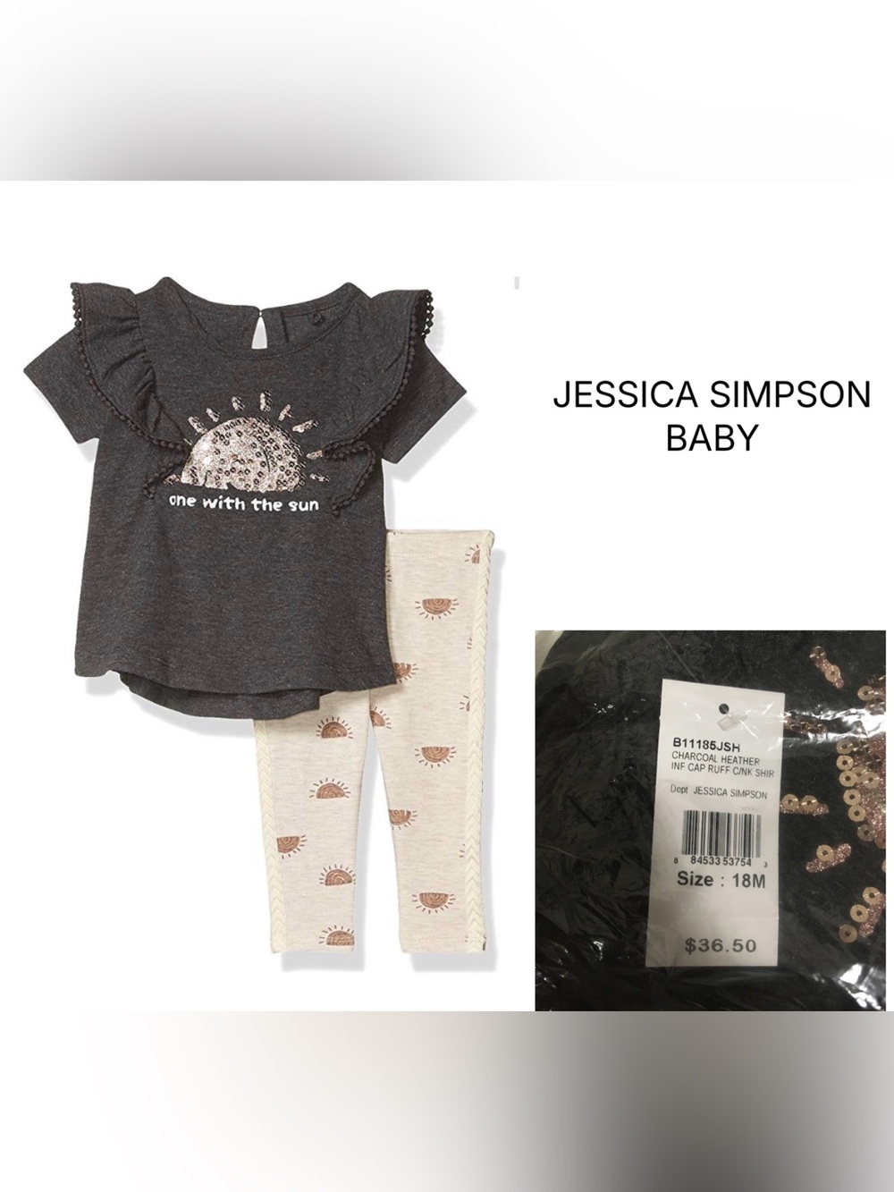JESSICA SIMPSON BABY - 18M - NWT - 2PC SEQUIN FUN IN THE SUN OUTFIT